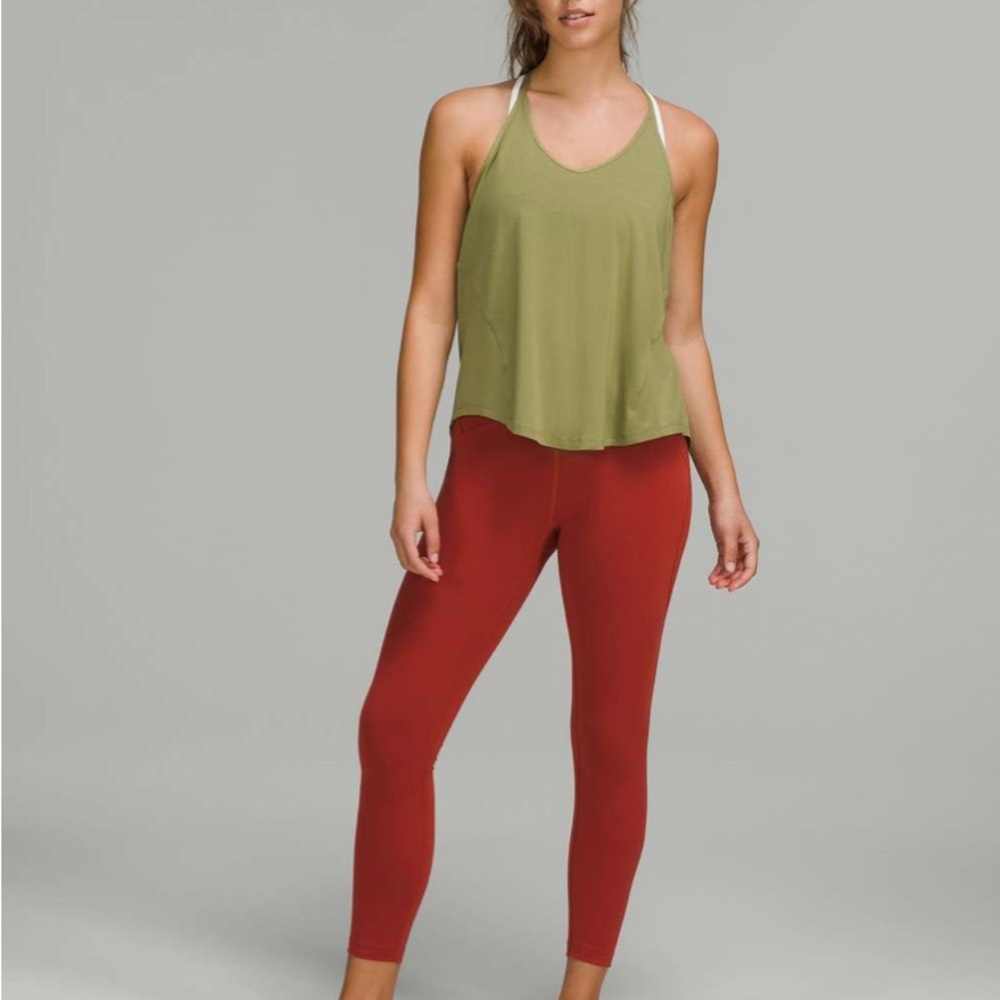 Lululemon Modal-Silk Yoga Tank Top in
Bronze Green - size 4